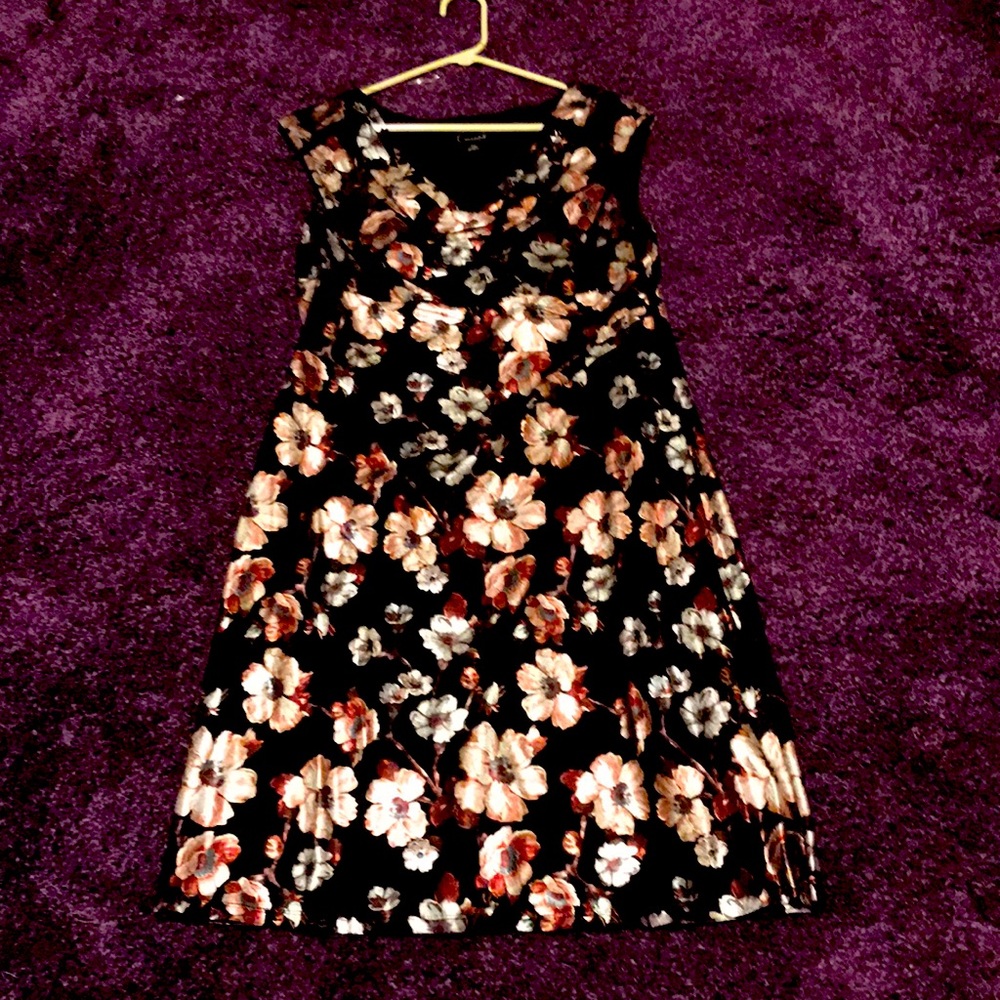 Connected Apparel Metallic Floral Dress, 14P - Picture 3 of 6